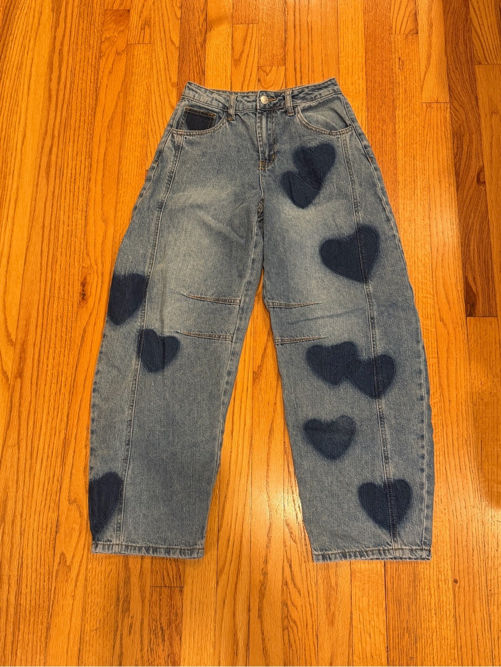Forever 21 Barrel Fit Blue Heart Women’s Jeans - 24 - Picture 2 of 6
